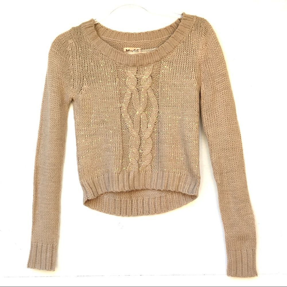 Mudd High Low Cropped Top Sweater XS